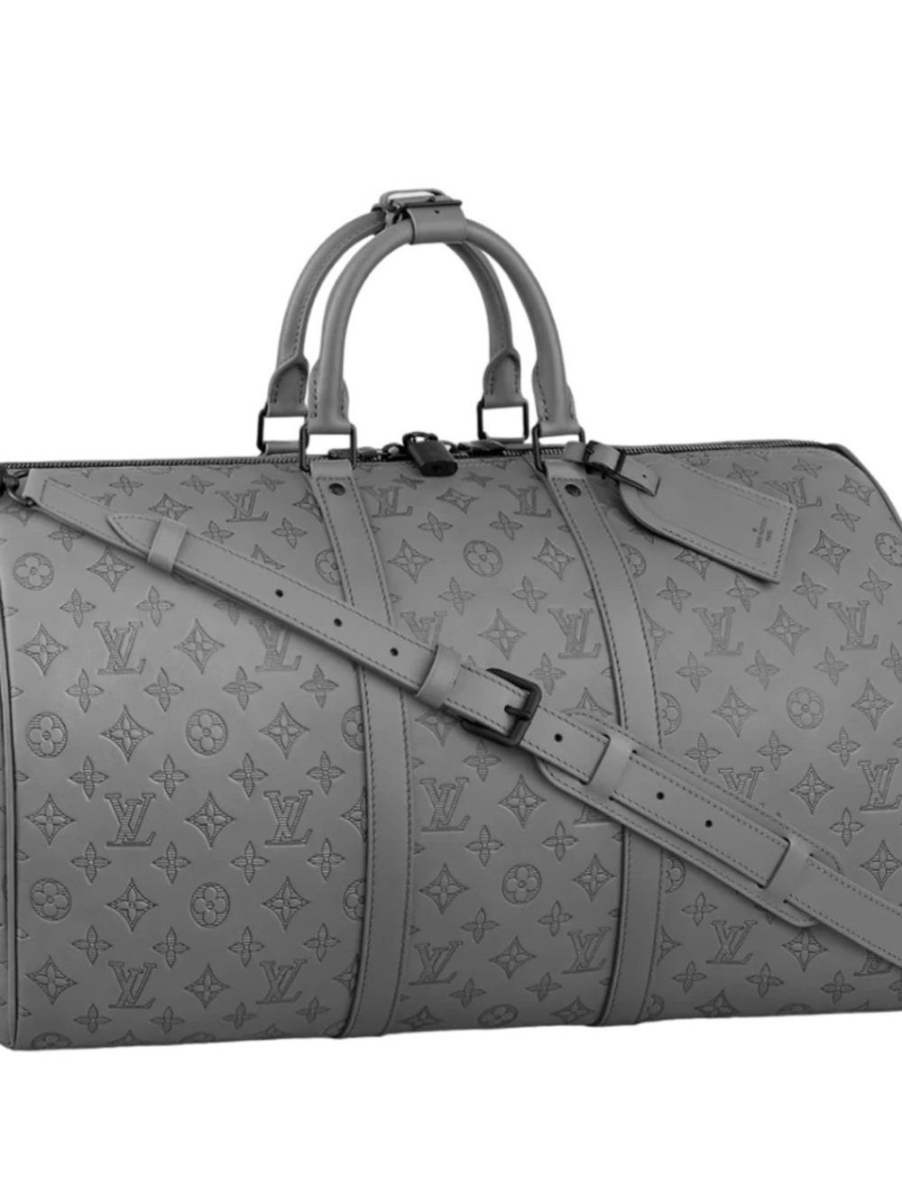 Designer Monogram Duffel Bag - Gray Leather